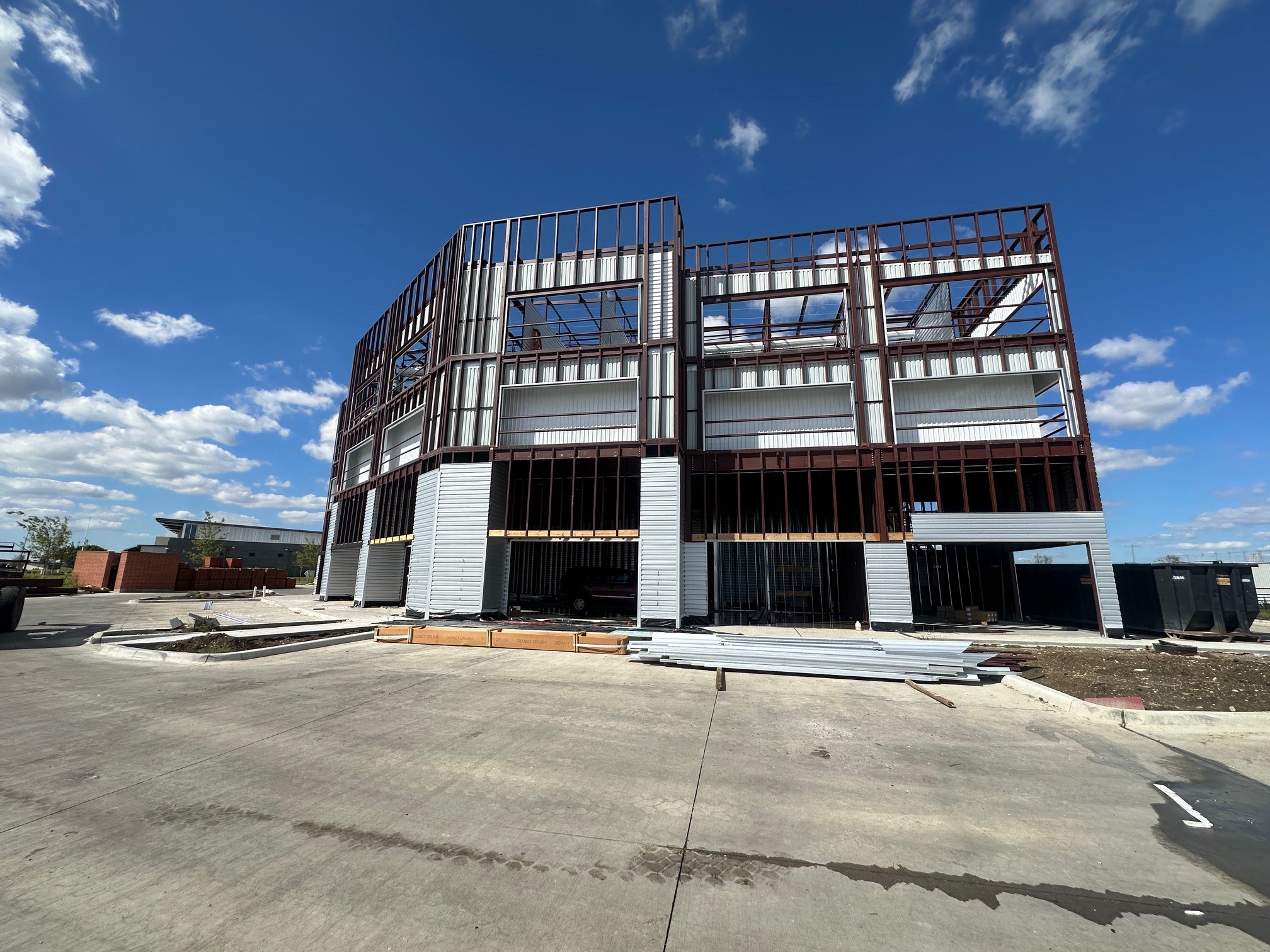 Climate controlled self-storage building under construction in Dallas, Texas